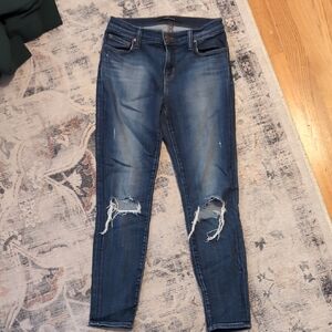 J Brand Women's Blue Stretchy Distressed Jeans